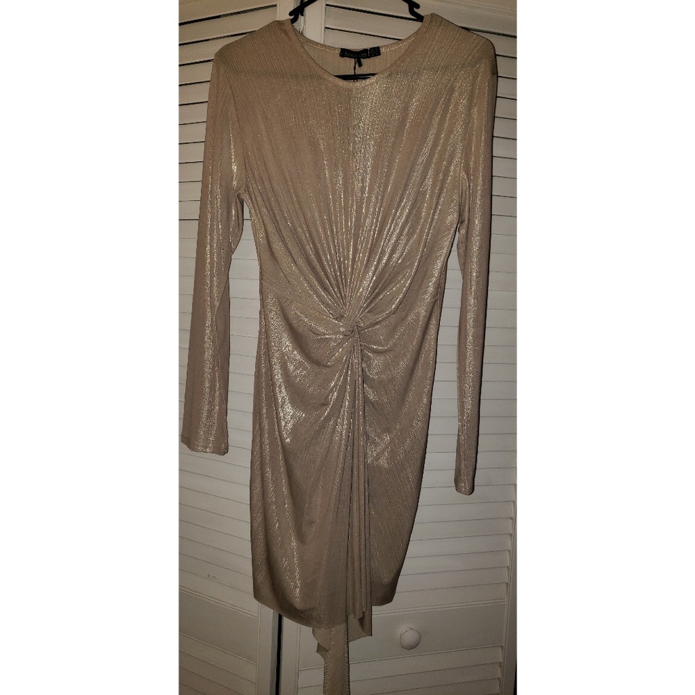 BRAND NEW METALLIC CREAM DRESS